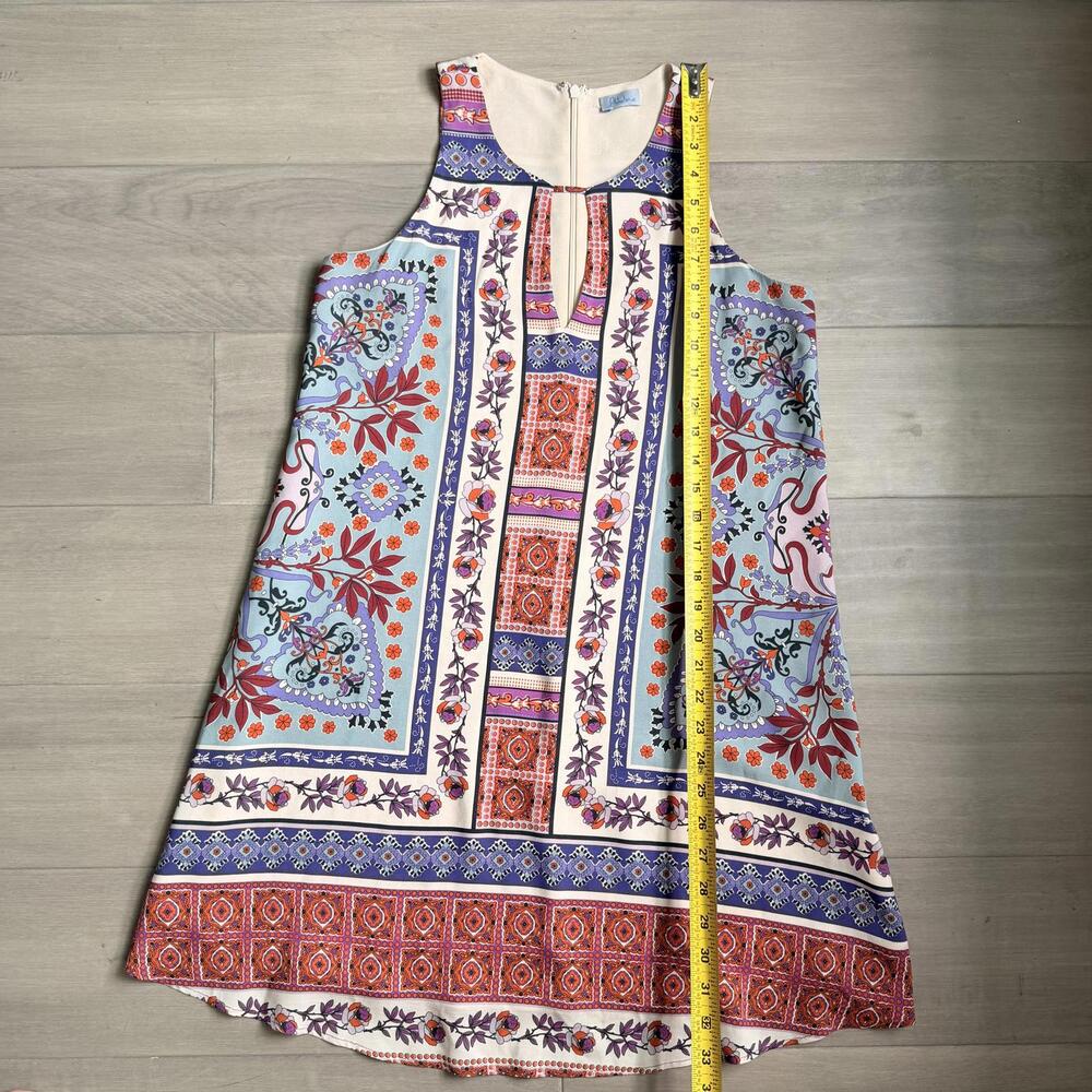 Abbetine Sleeveless Patterned Mini Shift Dress Si… - image 3